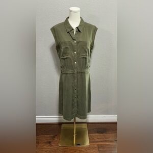 White House Black Market Olive Green Midi Dress
